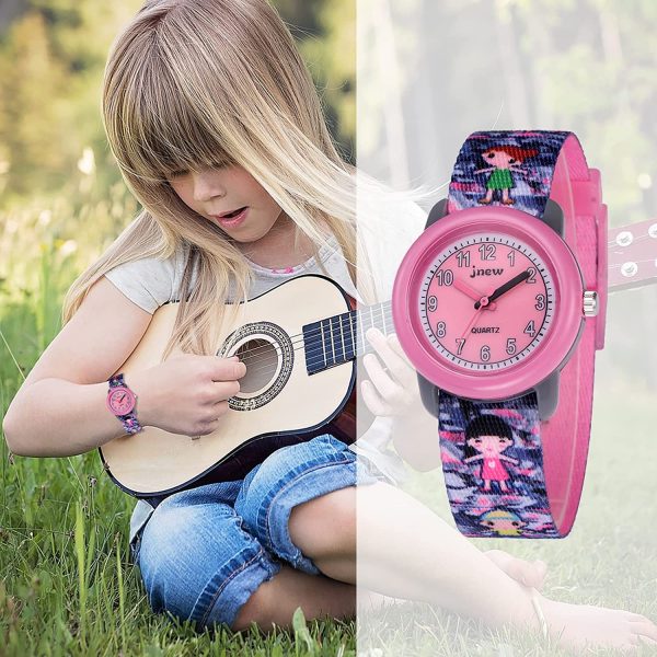 HMJIA Montre Enfant Garcon, Montre Enfant Fille pour 3-12 Ans, Montre Enfant en Silicone/Nylon de Dessin animé, 3ATM, Mouvement à Quartz Japonais – Image 6