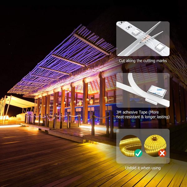 Ruban LED 20M, Contrôlé par APP, Bande LED 5050 LED Lumineuse avec Télécommande, Synchroniser avec Rythme de Musique et Fonction de Minuterie, Led Ruban pour Chambre Maison Cuisine Fête – Image 5