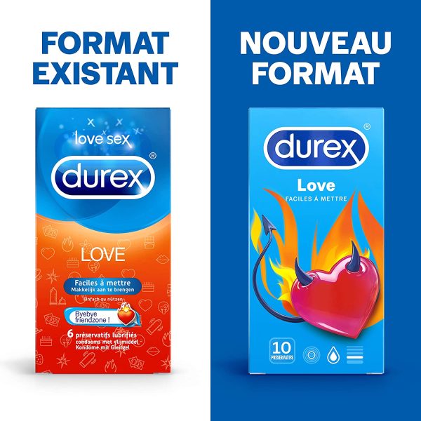 Durex - Préservatifs Love - Faciles à mettre - 10 préservatifs – Image 3