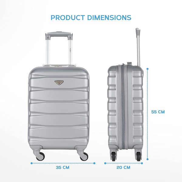 Flight Knight ABS Valise Cabine 55x35x20 cm Compatible avec Air France, Hop! easyJet, RyanAir Et Bien d'autres! Bagage a Main Legere Sac Cabine avec 4 Roues. – Image 4