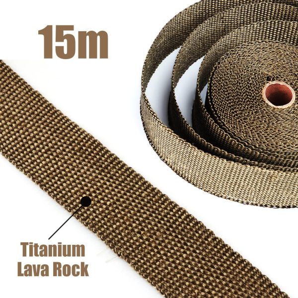 15M*50mm Ruban Isolant Thermique en Titanium Magma + 15 Collier Serrage Autobloquant Noir en Inox pour Tuyeau Collecteur Echappement Moto Bande Isolante Thermique – Image 6