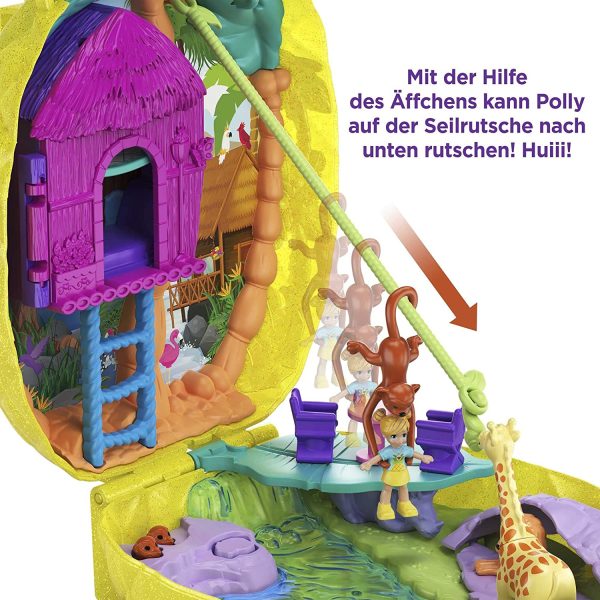 Polly Pocket Coffret Sac à Surprises Ananas avec mini-figurines Polly et Lila, accessoires et autocollants, jouet enfant, édition 2020, GKJ64 – Image 2