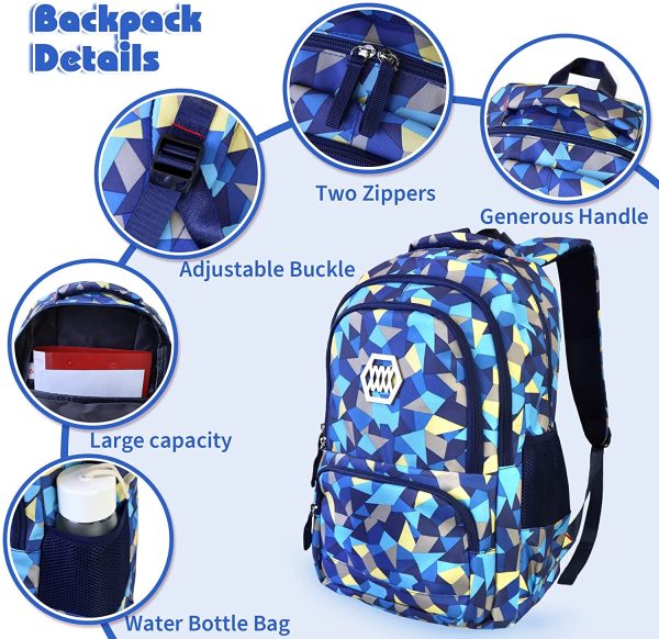 Garçons Sac à Dos, Sacs d'école pour Les garçons Idéal pour Les élèves du Collège Enfants Ados Daypacks Casual Sacoche pour Ordinateur Portable Voyage Sac à Dos – Image 7