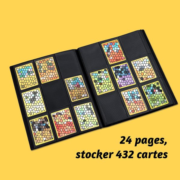 Revspoir 432 Pochette Carte - Classeur pour Pokémon Cartes, 24 Pages, 18 Porchettes chaque Page (deux côtés), Étanche Jeu de Rangement Collection, Sangle Elastique Empêche la Carte de Tomber – Image 5