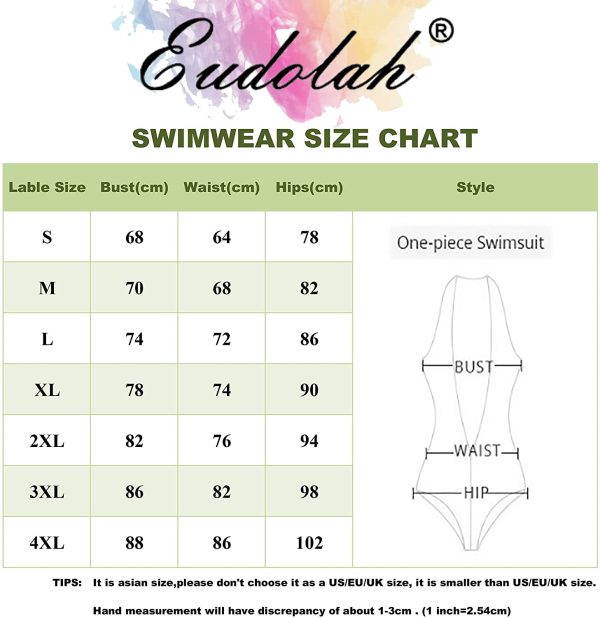 EUDOLAH Femme Maillot de Bain 1 pièce Amincissante Slim Grande Taille Bikini Transparent – Image 7