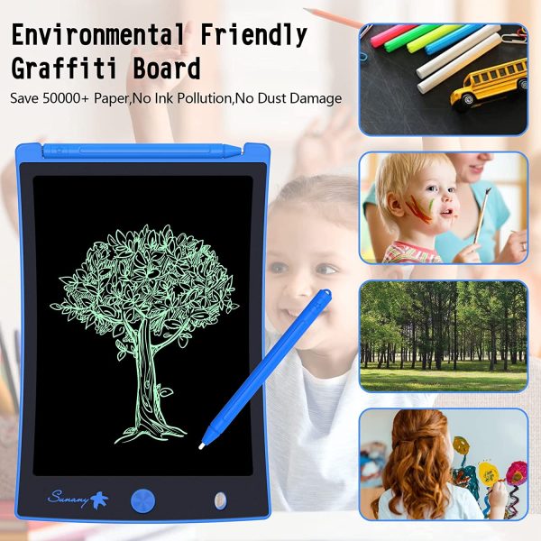 Tablette d'écriture LCD 8,5 po de , Tableau de griffonnage d'écriture électronique et Planche à Dessin, Cadeau de Tablette à Dessin pour Enfants et Adultes (Bleu) – Image 7