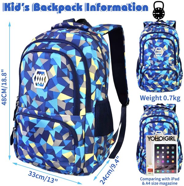 Garçons Sac à Dos, Sacs d'école pour Les garçons Idéal pour Les élèves du Collège Enfants Ados Daypacks Casual Sacoche pour Ordinateur Portable Voyage Sac à Dos – Image 2