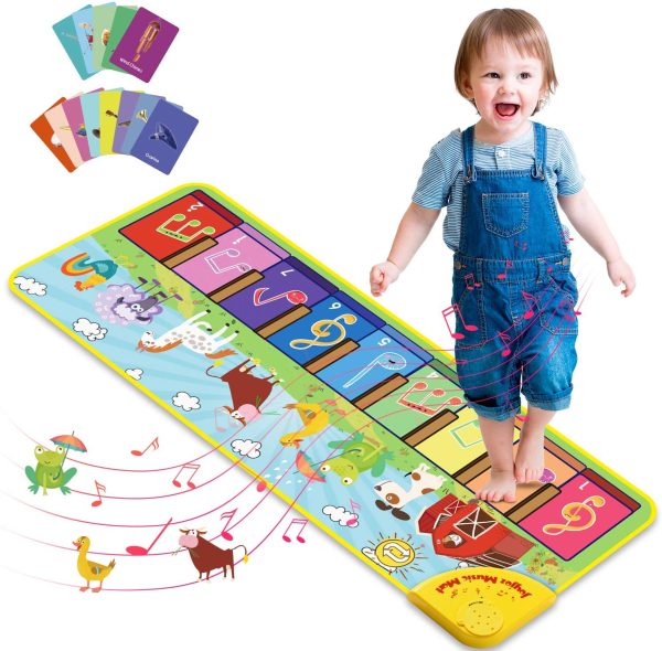 Joyjoz Tapis Musical avec 25 Sons, Tapis de Jeu Piano Enfants, Tapis de Musique avec des Sons d’Animaux, Tapis de Danse pour Bébés, Filles, Garçons de 1 à 5 Ans (100 x 36 cm) – Image 2