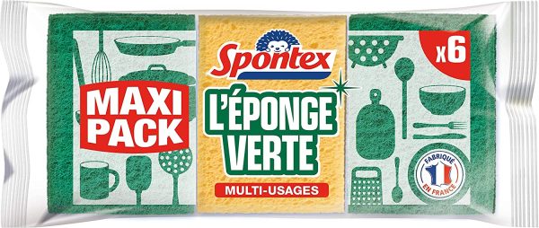 SPONTEX - L'éponge verte - 6 éponges grattantes vertes - Economique – Image 3