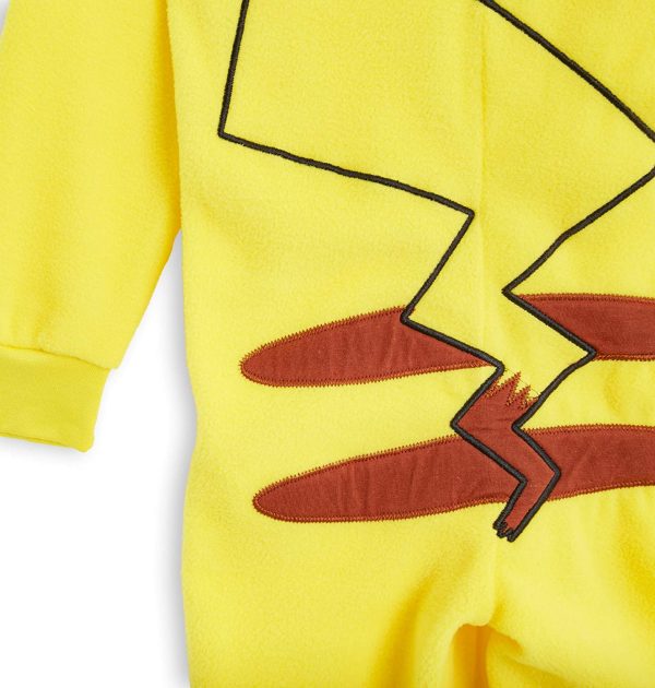 Pokemon Combinaison Pyjama Enfant Pikachu, Surpyjama Grenouillère en Polaire avec Oreilles 3D – Image 5