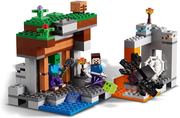 LEGO 21166 Minecraft La Mine Abandonnée, Jouet de Construction Grotte des Zombies, Inclus des Figurines de Steve et d'Araignées – Image 2