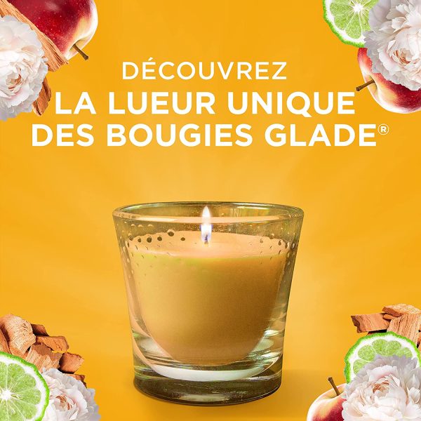 Glade Bougie Parfum Infusé Huiles Essentielles Anti-Tabac 30 Heures de Parfum 129 g – Image 2