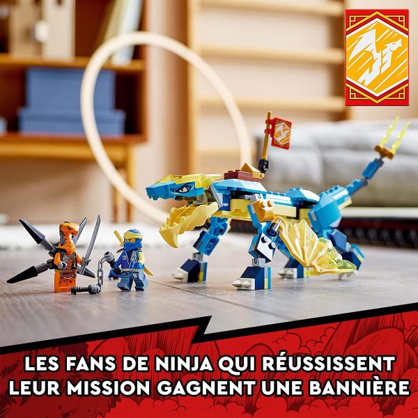 LEGO 71760 Ninjago L’Évolution Dragon du Tonnerre De Jay, Jouet pour Enfants dès 6 Ans, Set avec Figurine de Serpent avec bannière de Mission Speed à Collectionner – Image 5