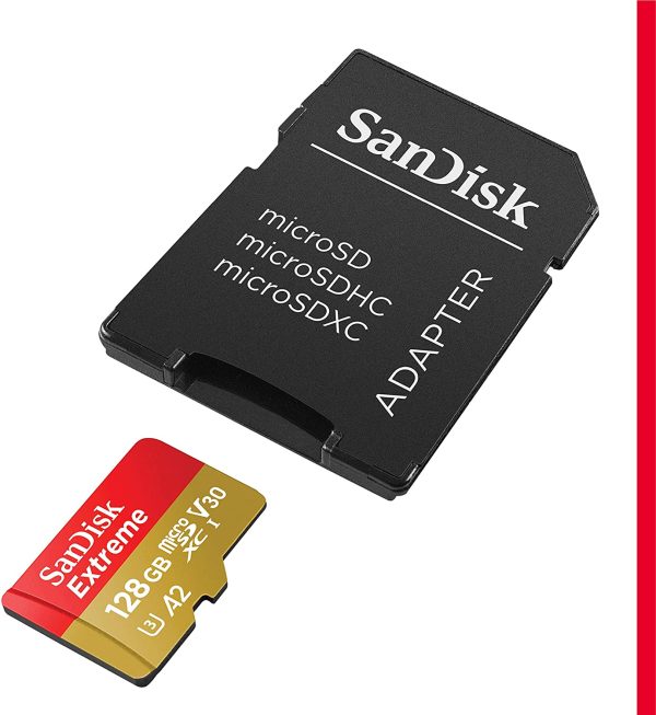 Extreme Carte Mémoire MicroSDXC 128 Go + Adaptateur SD avec Performances Applicatives A2 Jusqu'à 160 Mo/s, Classe 10, U3, V30 – Image 3