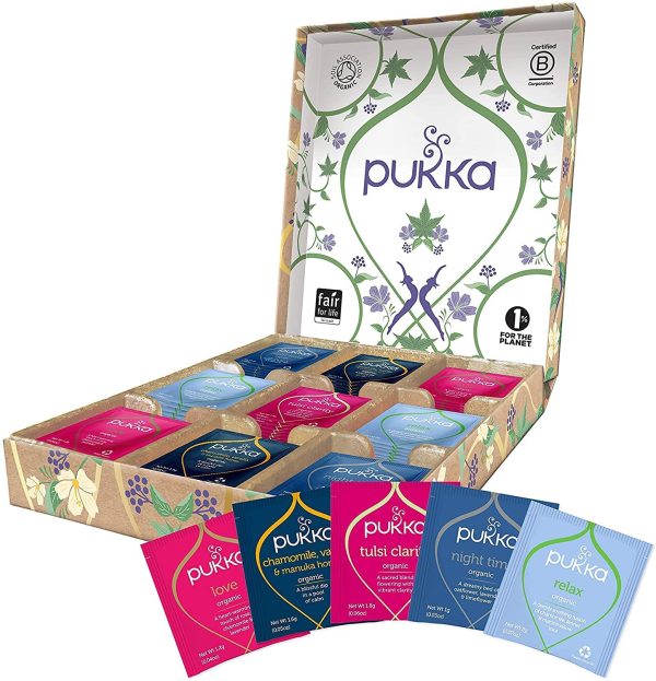 Pukka Coffret infusions bio, idée cadeau, sélection relax de 5 infusions biologiques et ayurvédiques issus du commerce équitable, 100% bio, idéal à offrir (1 boite, 45 sachets) – Image 6