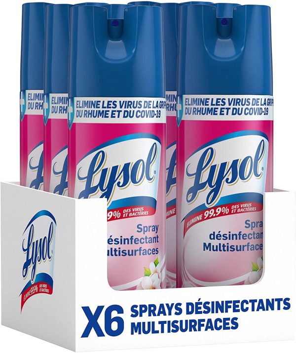 Lysol Spray Désinfectant Antibactérien Elimine 99,9% des Virus et des Bactéries , Multi-Surfaces et Textiles, sans Javel, Parfum Floral - 400ml x 6 unités – Image 6