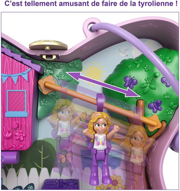 Polly Pocket Coffret Univers Le Jardin Papillon, mini-figurines Polly et sa maman, 5 surprises et 12 accessoires, jouet pour enfant, GTN21 – Image 5