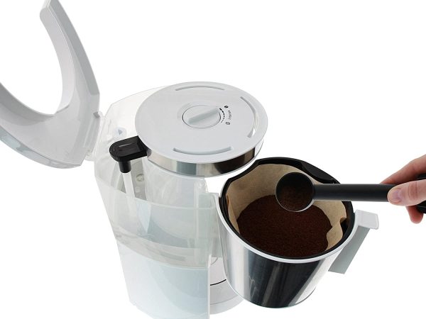 Cafetière à Filtre avec Verseuse Isotherme, Fonction Timer, Sélecteur d’Arôme, Look Therm Timer, Blanc/Acier Brossé, 1011-15 – Image 7