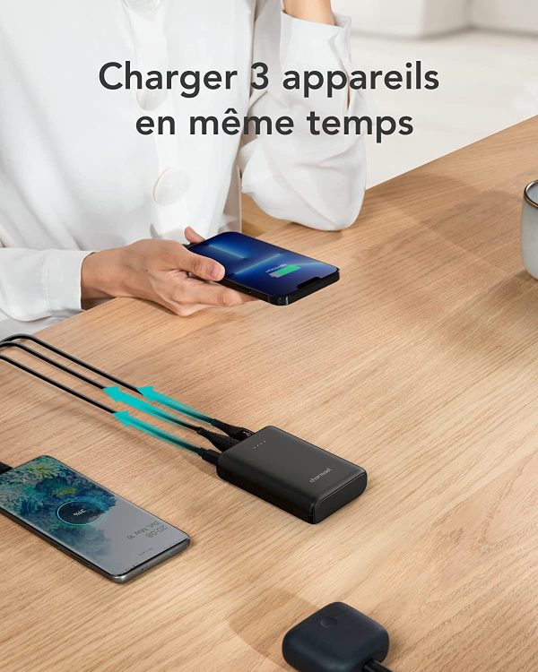 Charmast Batterie Externe 10400mAh Mini 18W Charge Rapide Chargeur Portable Quick Charge 3.0 Power Delivery Power Bank USB C Compact avec 3 Sorties et 2 Entrées pour iPhone,Samsung,Huawei,iPad – Image 2