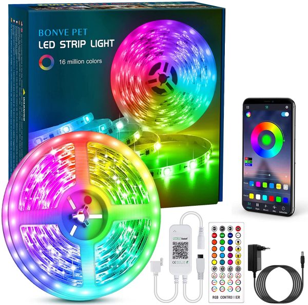 Ruban LED 6M Bande LED RGB Multicolore App Contrôle, Led Ruban avec Télécommande à 40 Touches, Synchroniser avec Rythme de Musique/Fonction de Minuterie, pour Décoration, Mariage, Chambre, Fête – Image 7