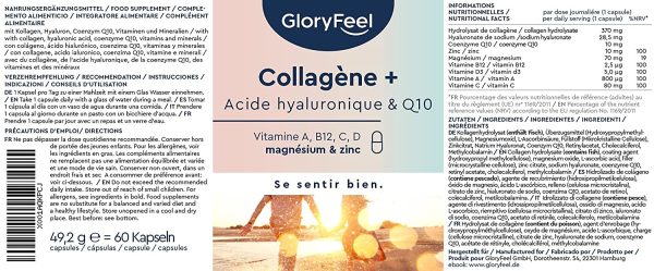 Collagène Marin + Acide Hyaluronique & Q10, Enrichi en Zinc, Magnésium, Vitamines B12, D3, A & C, 60 Capsules - Complex de Collagene Marin premium pour la Peau, les Cheveux & les Articulations – Image 6