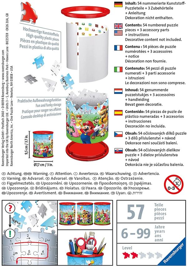 Ravensburger- Puzzle 3D 54 pièces Pot à Crayons-Super Mario Brothers Enfant, 4005556112555 – Image 4