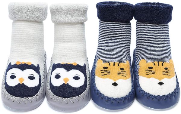 Adorel Chaussons Chaussettes Anti-dérapantes Bébé Lot de 2 – Image 5