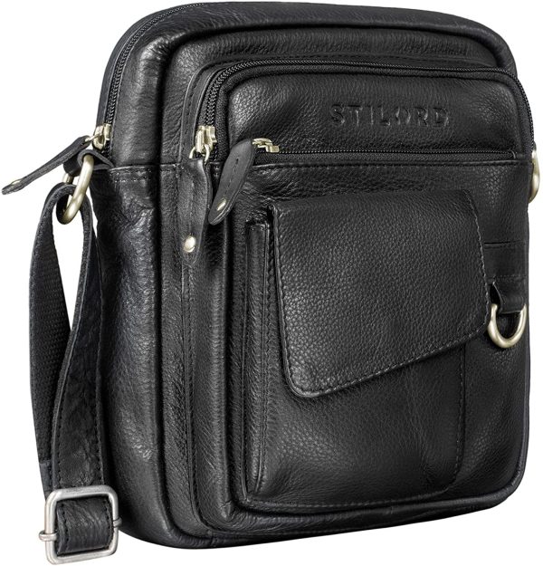 STILORD 'Ryan' Sac Croisé pour Hommes Cuir Petit Sac à Bandoulière Vintage Leather Bag Sacs Messagers pour iPad 9.7 Pouces Cuir véritable – Image 2