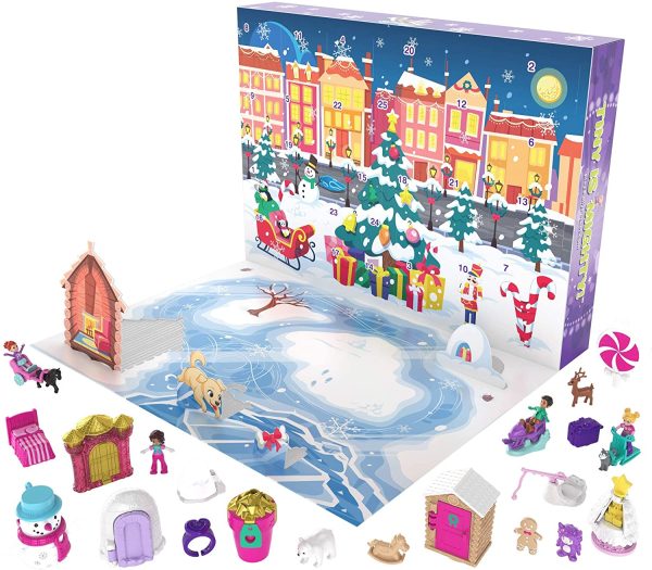 Polly Pocket calendrier de l’avent sur le thème de la magie de Noël avec 25 surprises à découvrir, jouet pour enfant dès 4 ans, GKL46 – Image 4