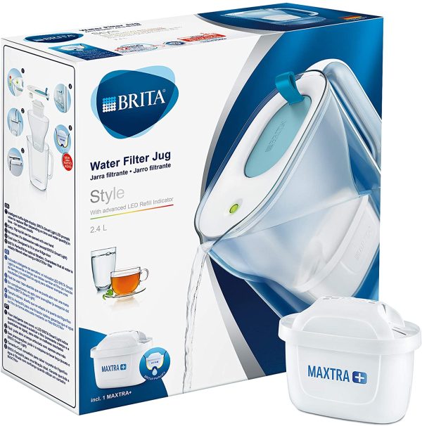 Carafe filtrante Style bleue - 1 filtre MAXTRA+ inclus