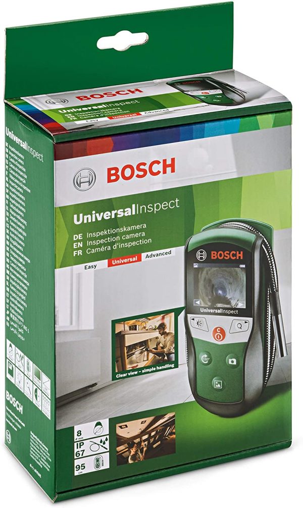 Caméra d'inspection Bosch - UniversalInspect (Livrée avec piles et poche de rangement) & Détecteur de Matériaux Bosch - Truvo (Livré avec 3 Piles AAA, Profondeur de Détection Maxi : 70 Mm)