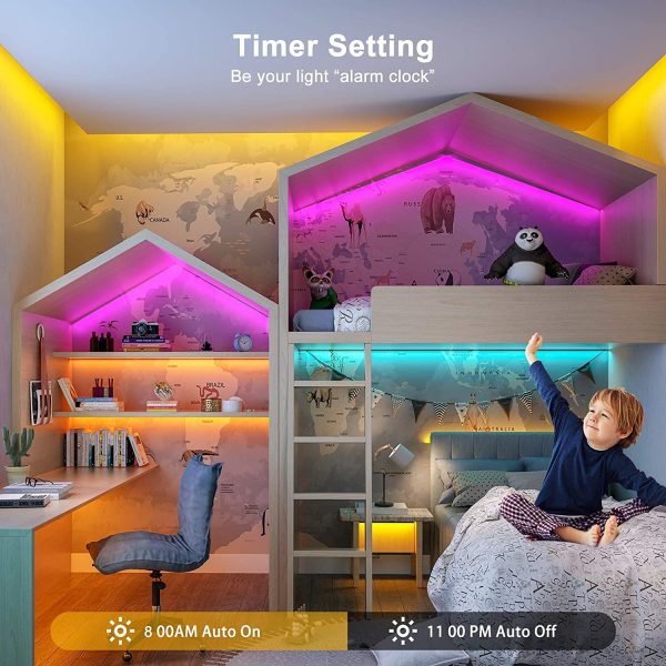 Ruban LED 20M Led Chambre 5050 RGB Bande LED avec Télécommande 40 Touches,Synchroniser avec Rythme de Musique, Contrôlé par APP du Smartphone,LED Ruban pour Maison Décoration, Cuisine, Mariage – Image 6