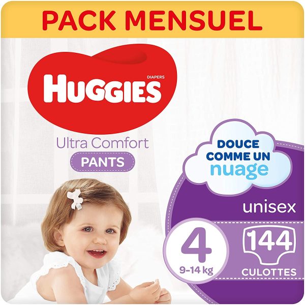 Huggies Ultra Comfort Pants, Culottes absorbantes bébé Taille 4 (9-14 kg) x144 – Image 6