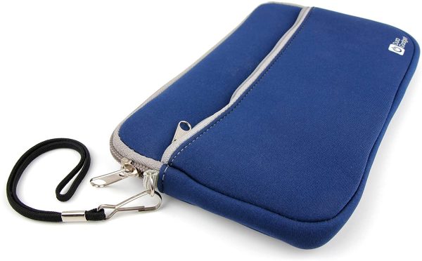 Etui Bleu en néoprène résistant Compatible avec Lunii, ma Fabrique à Histoires - Poche zippée + poignée Amovible – Image 4