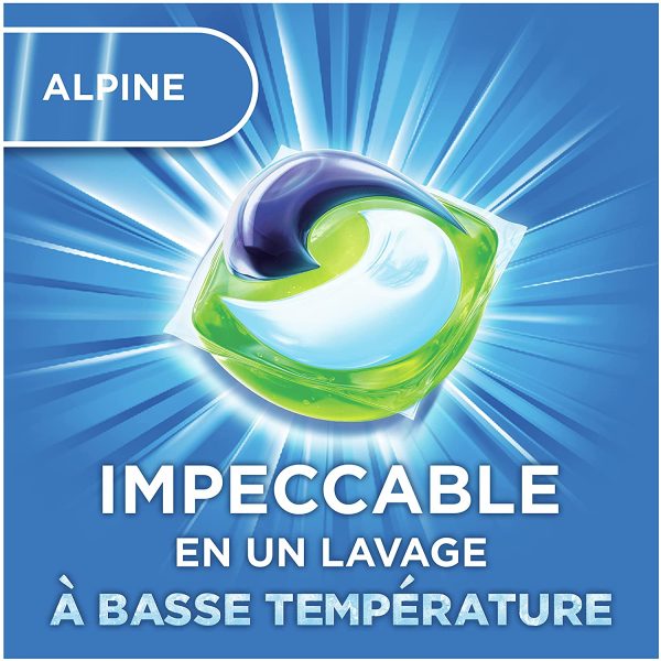 Ariel All-in-1 Pods Parfum Alpine Lessive Capsules, 50 lavages (1 x 50 Pods), Lavage À Basse Température et Parfum Longue Durée