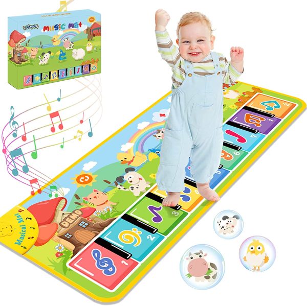 Lobyoh Tapis Musical Tapis Piano Enfant avec 8 Animaux, Tapis de Danse, Tapis de Jeu Musique, Cadeaux d'anniversaire, de Noël, Jouets Musicaux pour Bébés Garçons Filles 1 2 3 4 Ans – Image 6