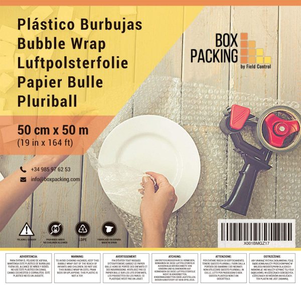 BOXPACKING | Rouleau de Papier à Bulle | 50 cm de largeur x 50 m de longueur | Film Papier Bulle pour Déménagement , Emballage ou Expédition Colis. – Image 4