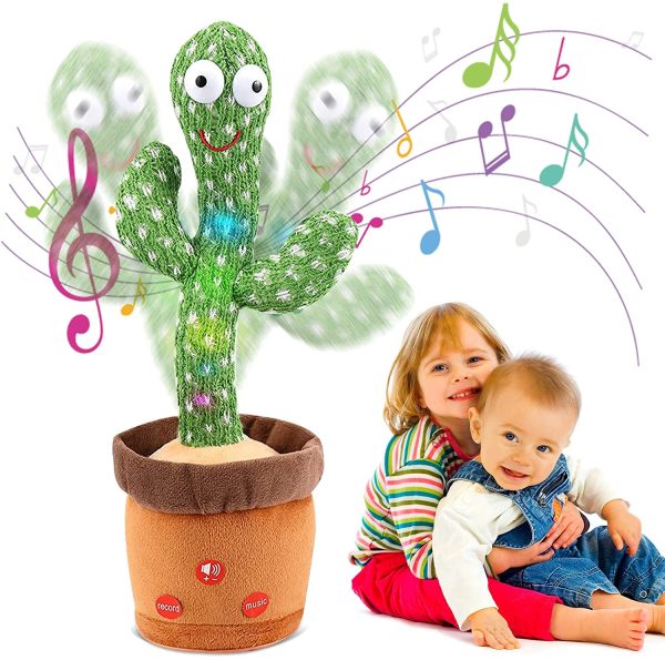 seOSTO Cactus en Peluche Dansant Chantant et Dansant - Jouet électronique en Forme de Cactus pour Enfants - Jouet éducatif Amusant pour Les Enfants (Cactus à Trois Bords) – Image 5