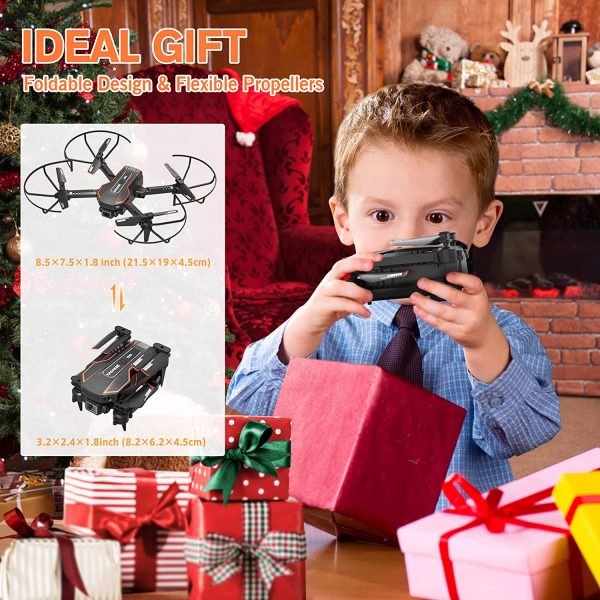 Drone pour Enfant avec Caméra 720P HD, Drone Quadricoptère FPV WiFi Télécommandé, Mode sans Tête, Maintien d'Altitude, 360°Flips, Cadeau et Jouet pour Enfant ou Débutant -2 Batteries – Image 5