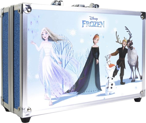 Frozen Makeup Train Case, Kit de Maquillage Reine des Neiges avec Palettes Colorées pour les Lèvres et le Visage, Kit de Maquillage Fun, Accessoires Colorés, Jouets et Cadeaux pour Enfants et Filles – Image 4