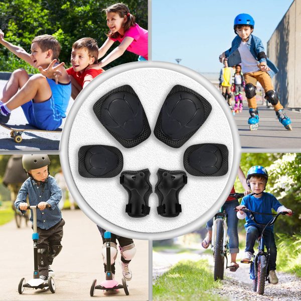 Genouillères pour enfants Genouillères et coudières Ensemble d'équipement de protection pour genouillères pour enfants filles Garçons avec protège-poignets 3 en 1 pour le patinage Cyclisme Roller – Image 6