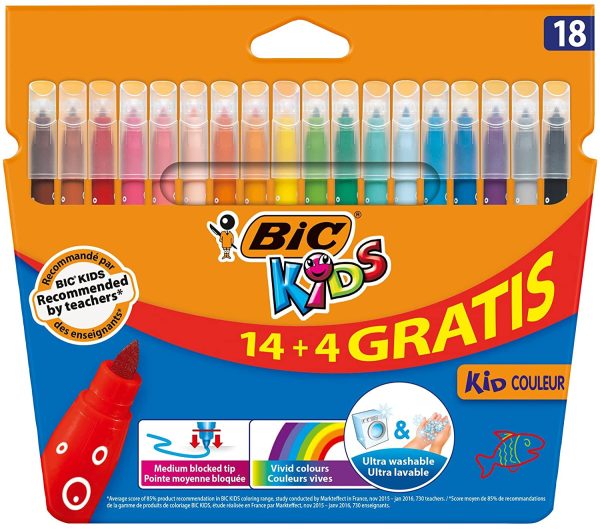 Kids Kid Couleur Feutres de Coloriage - Etui Carton de 14+4 (4 gratis) – Image 8