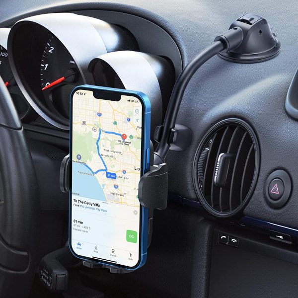 Porte Téléphone Voiture Ventouse,Support Telephone Voiture Pare Brise Tableau de Bord Compatible avec et Smartphone et GPS Appareils – Image 4