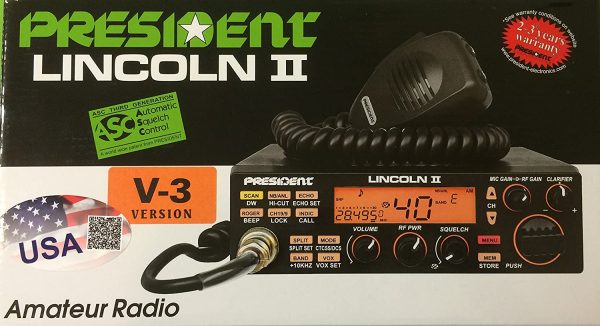 Radio amateur Président LINCOLN II + ASC 10 / 12M, Roger Beep, ANL, NB, Filtre Hi-Cut, AM-FM-USB-LSB-CW, Programmable, 12V – Image 5