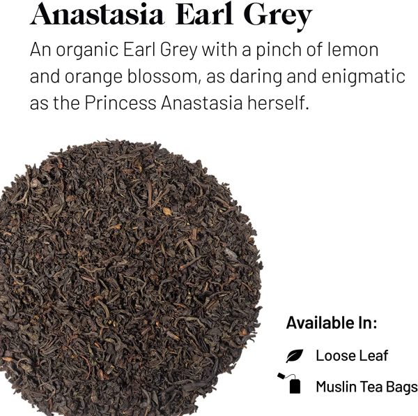 Kusmi Tea -Thé Anastasia bio - Thé Noir à la Bergamote, Aromatisé Fleur d'Oranger - Thé Earl Grey Emblématique - Boîte Thé Métal 100 g - Environ 40 Tasses – Image 5