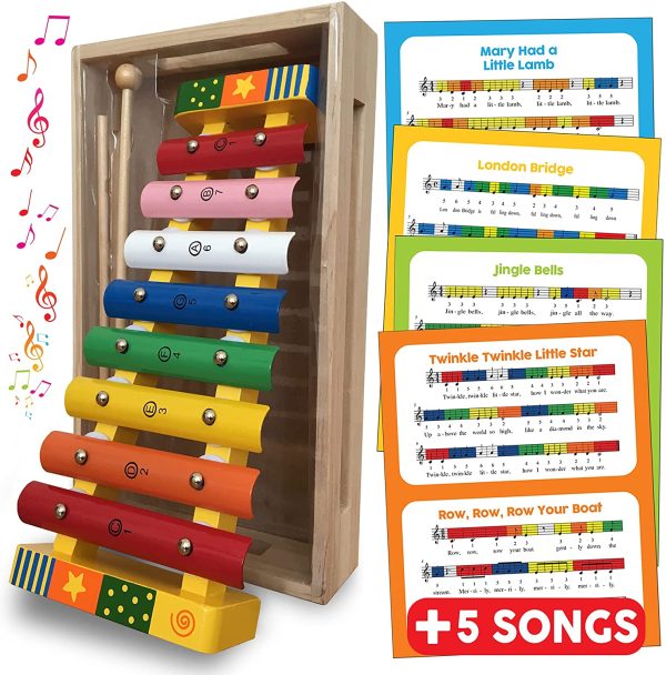 bee SMART ??Xylophone - Instruments de Musique pour bébé - Instrument de Musique Xylophone en Bois pour Les Enfants - Présenté en boîte en Bois. 18 Mois