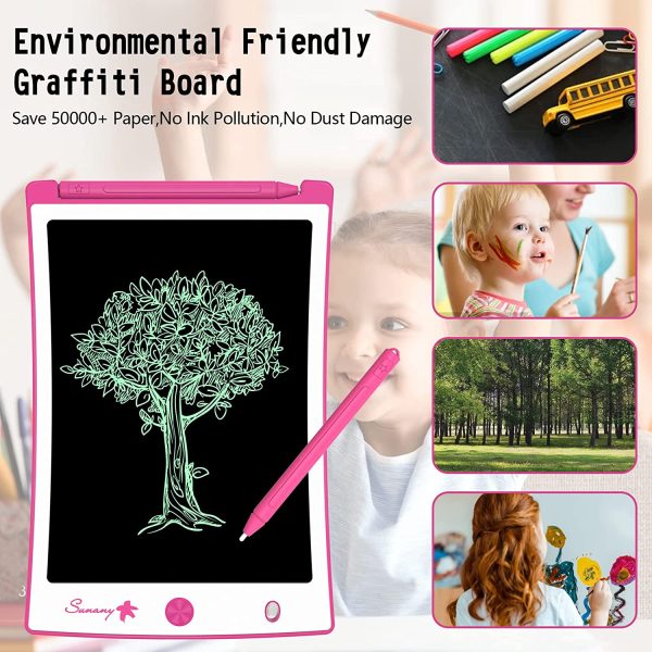 Tablette d'écriture LCD 8,5 po de , Tableau de griffonnage d'écriture électronique et Planche à Dessin, Cadeau de Tablette à Dessin pour Enfants et Adultes (Rose) – Image 7