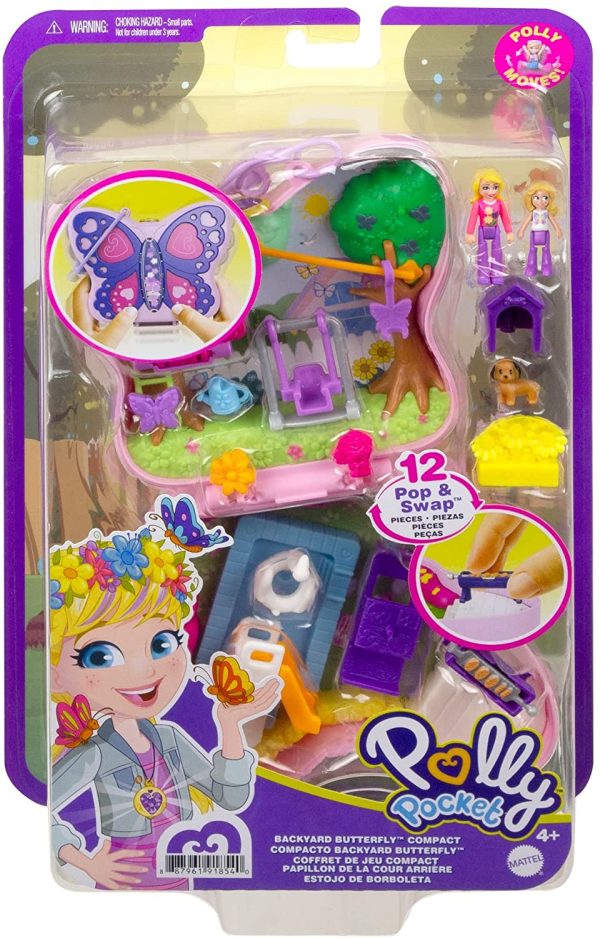 Polly Pocket Coffret Univers Le Jardin Papillon, mini-figurines Polly et sa maman, 5 surprises et 12 accessoires, jouet pour enfant, GTN21 – Image 6