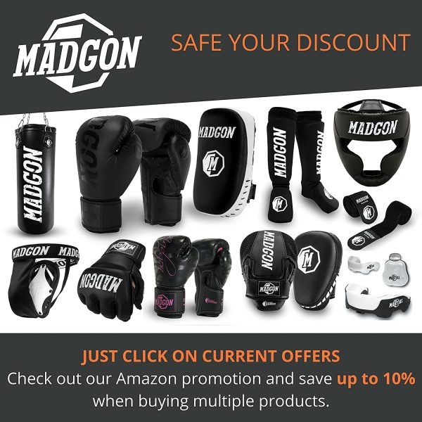 MADGON Pao Boxe avec Rembourrage de Haute Qualité pour Une Absorption Optimale des Chocs ??Patte d’Ours Boxe Durable pour Les Arts-Martiaux, Le Kickboxing et la Boxe- 1 Paire - Sac Inclus – Image 6