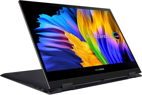 Asus Zenbook Flip S UX371EA-HL259T PC Portable 13" 4K OLED (Intel Core i7-1165G7, RAM 16Go, SSD 512Go, Iris XE, Stylet et convertisseur Jack Inclus, Windows 10) Clavier AZERTY Français – Image 2